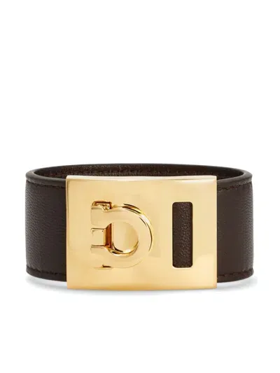 Ferragamo Gancini-buckle Bracelet In Brown