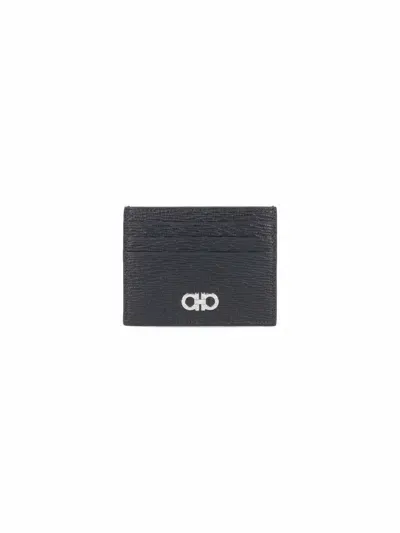 Ferragamo Gancini Card Holder In Black