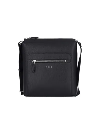 Ferragamo "gancini" Crossbody Bag In Black  