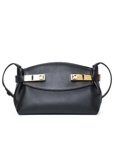 Ferragamo Gancini Flip-lock Small Hug Crossbody Bag In Nero