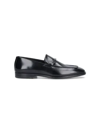 Ferragamo 'gancini' Loafers In Black  