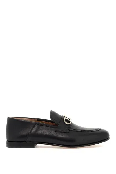 Ferragamo Gancini-plaque Leather Loafers In Multicolor