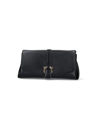 Ferragamo "gancini" Medium Crossbody Bag In Black  