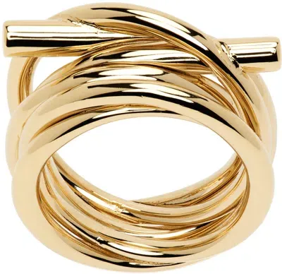 Ferragamo Gold Gancini Ring In 001 Oro Tg 52