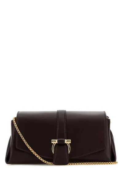 Ferragamo Grape Leather Small Crossbody Bag In Oxblood