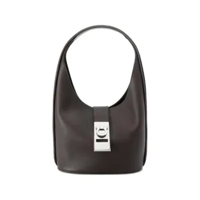 Ferragamo Medium Hobo Leather Tote Bag In Brown