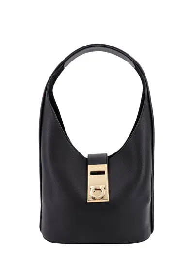 Ferragamo Hobo Shoulder Bag In Black