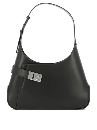 Ferragamo Hobo Shoulder Bag Shoulder Bags In Black