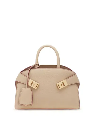 Ferragamo Hug Mini Bag In Neutrals