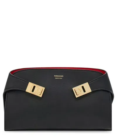 Ferragamo Hug Mini Clutch In Black