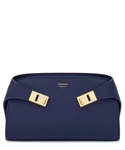 Ferragamo Hug Mini Clutch In Blue