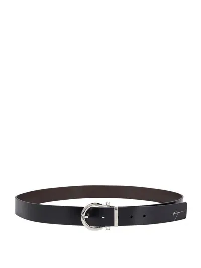 Ferragamo Leather Belt In Black