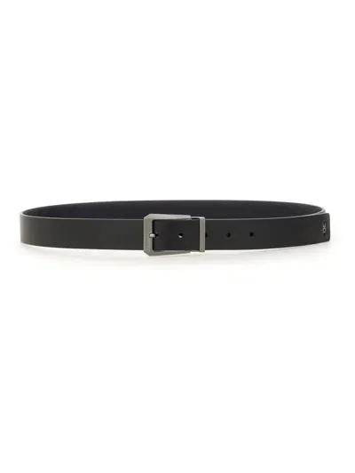 Ferragamo Salvatore  Leather Belt In Black