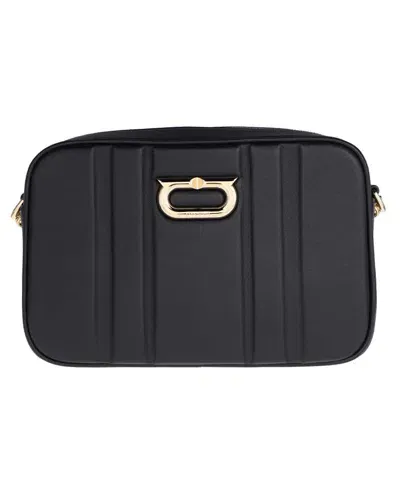 Ferragamo Leather Crossbody Bag In Black