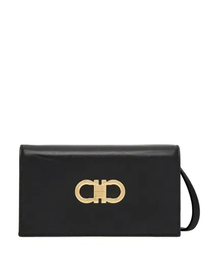 Ferragamo Leather Mini Bag In Black