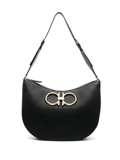 Ferragamo Maxi G Hobo Shoulder Bag In Black