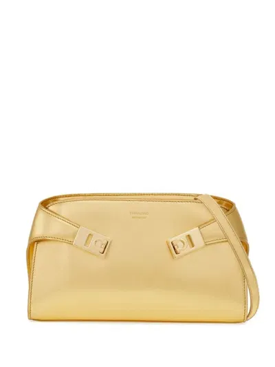 Ferragamo Mini Hug Cross Body Bag In Gold