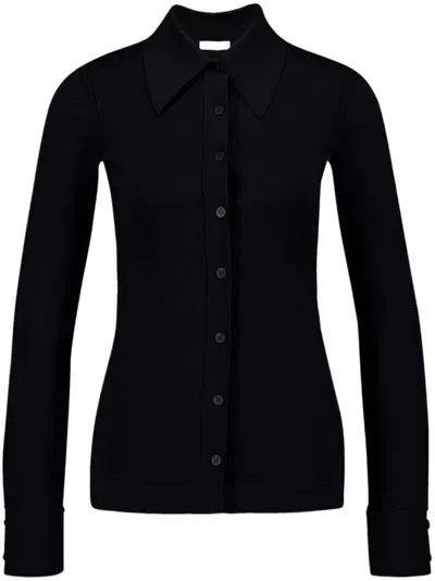 Ferragamo Pointed-collar Cardigan In Black