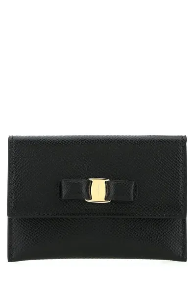 Ferragamo Salvatore  Vara Bow Cardholder In Black