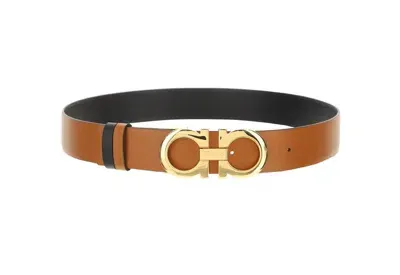 Ferragamo Salvatore  Gancini Buckle Reversible Belt In Multi