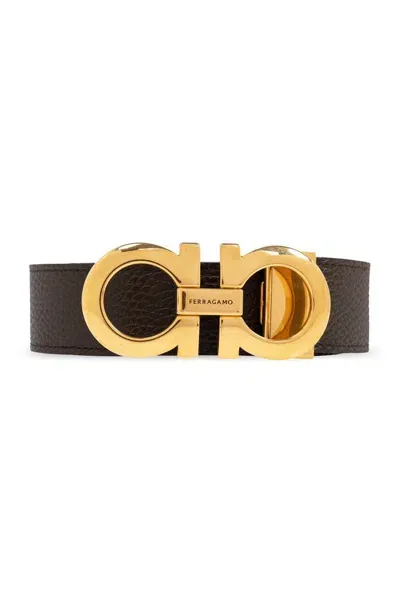 Ferragamo Salvatore  Gancini Buckle Reversible Belt In Multi