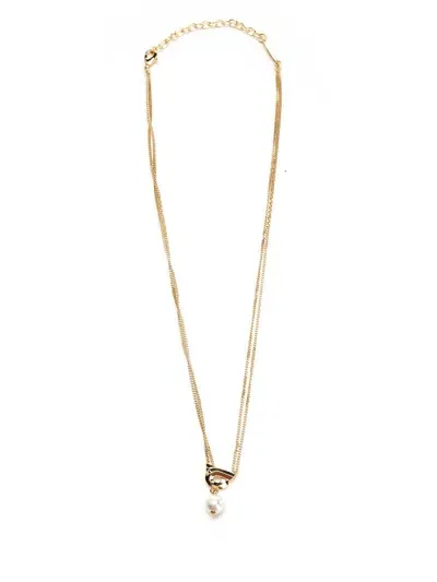 Ferragamo Salvatore  Gancini Pendant Necklace In Gold