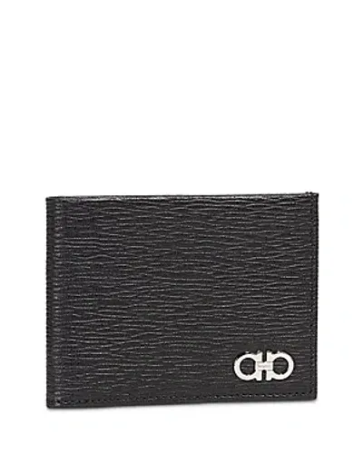 Ferragamo Salvatore  Revival Leather Bifold Wallet In Black/blue