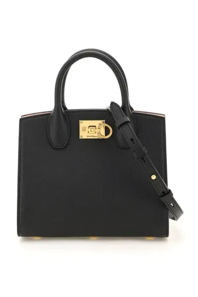 Ferragamo Salvatore  Studio Box Tote Bag In Black