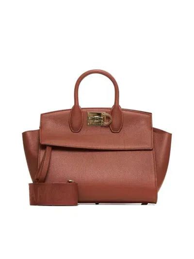 Ferragamo Salvatore  Studio Logo In Brown