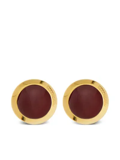 Ferragamo Semi-precious Stone-embellished Earrings In Red