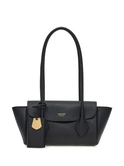 Ferragamo Small East-west Tote Bag In Black