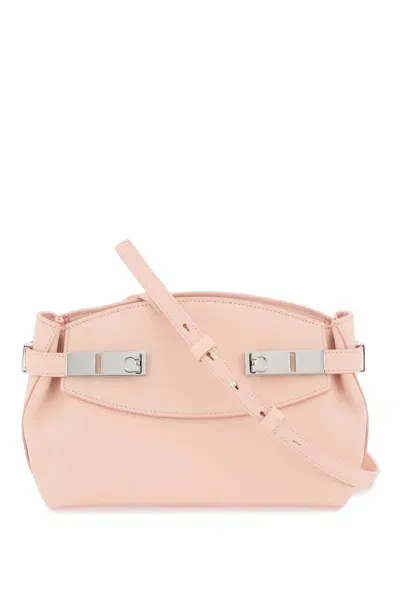 Ferragamo Small Hug Pouch With Removable Strap In Pink