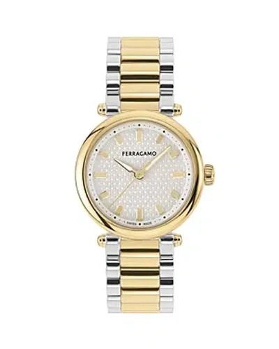 Ferragamo Softy Watch, 30mm In Silver/two-tone