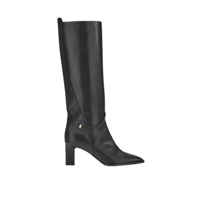 Ferragamo Torris Leather Knee Boots In Black