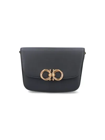 Ferragamo Trapezio Crossbody Bag In Black