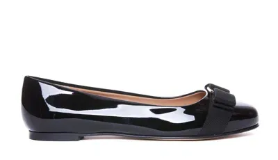 Ferragamo Black Summer Bow Ballerinas