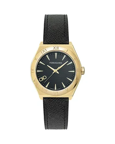 Ferragamo Vega Upper East Watch, 35mm In Black