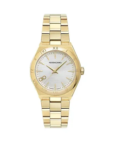 Ferragamo Vega Upper East Watch, 35mm In Silver/gold