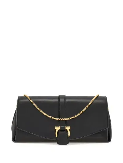 Ferragamo Women Medium Front Flap Shoulder Bag In Black