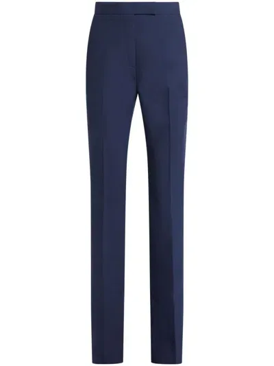 Ferragamo Wool Tailored Trousers In Blue