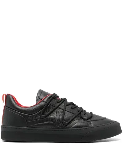 Ferrari Leather Sneakers In Black