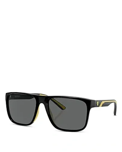 Ferrari Square Sunglasses, 59mm In Black/gray Solid