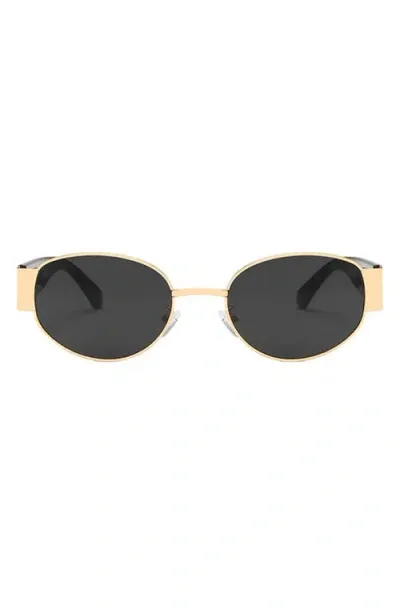 Fifth & Ninth Elliot 57mm Polarized Oval Sunglasses In Black/gold