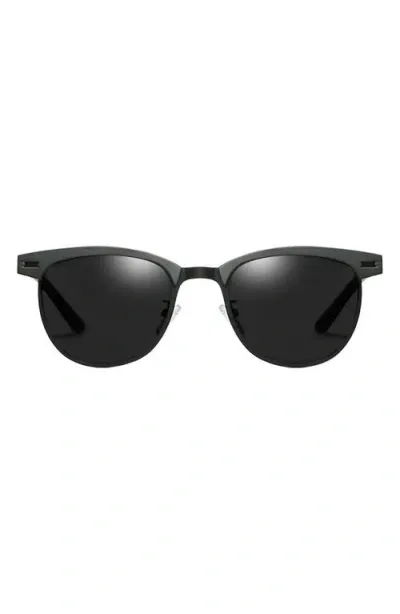 Fifth & Ninth Knox 51mm Polarized Round Sunglasses In Black/black