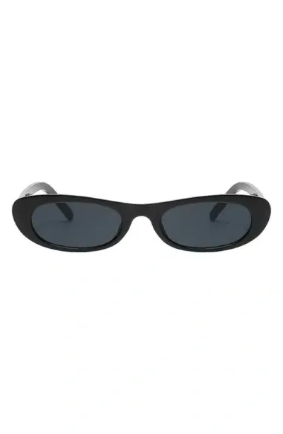 Fifth & Ninth Nina 68mm Polarized Oversize Oval Sunglasses In Black