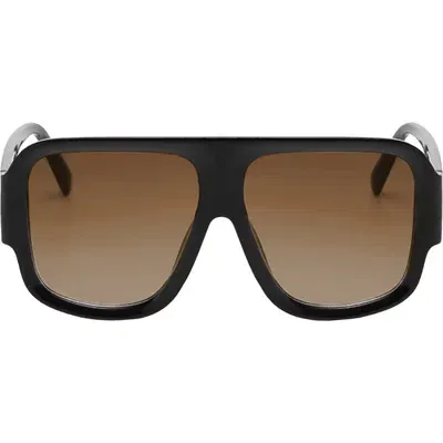 Fifth & Ninth Rosie 57mm Polarized Aviator Sunglasses In Black/brown