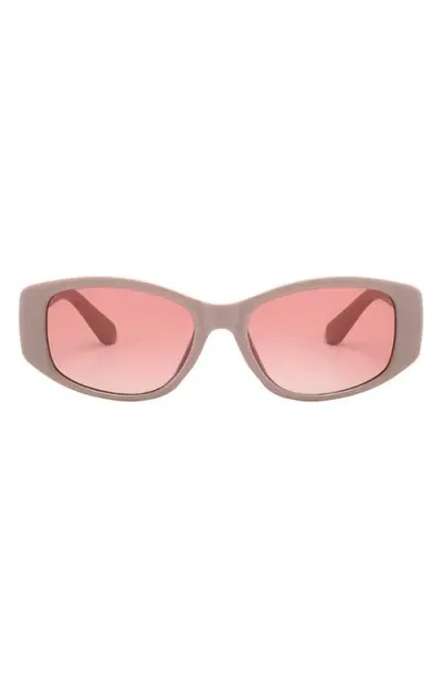 Fifth & Ninth Tara 55mm Polarized Geometric Sunglasses In Mauve/pink