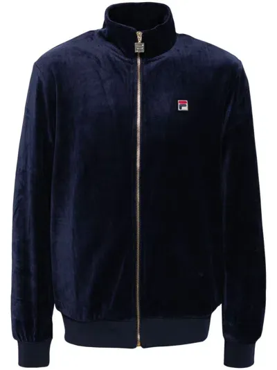 Fila Velour Track Jacket In Blue