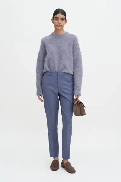 Filippa K Emma Cropped Cool Wool Trousers In Blue