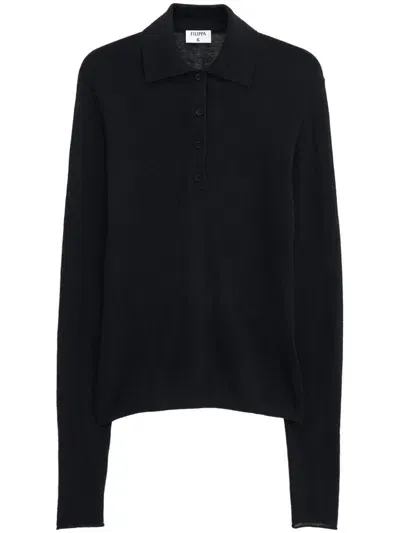 Filippa K Knitted Polo Jumper In Black